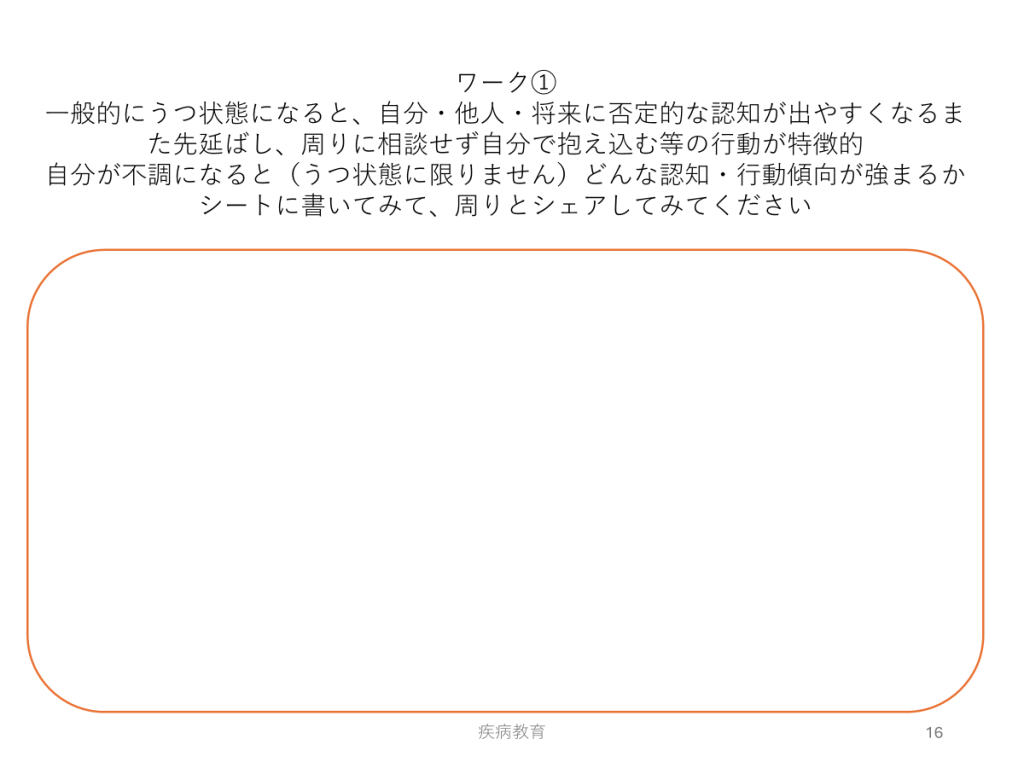 疾病教育、ベスリのリワーク